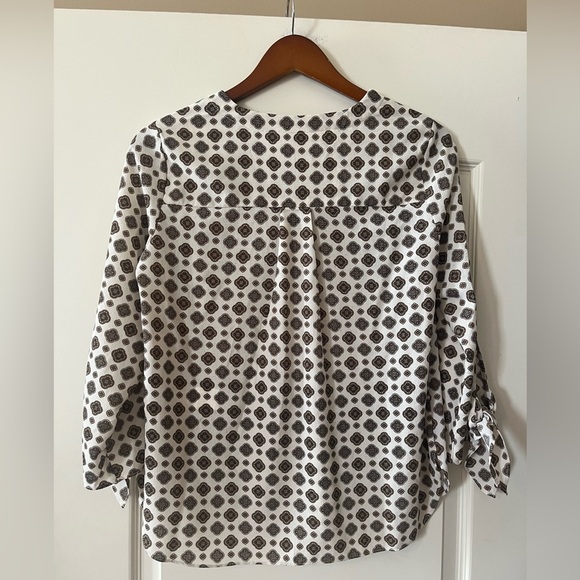 MICHAEL Michael Kors White with Pattern Design Blouse Women’s Size Medium - Picture 3 of 14